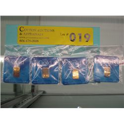 4x .999 solid gold certified bars