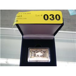 One ounce gold clad Buffalo bar with box