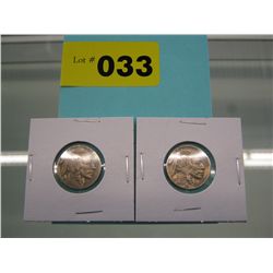 2x 1936 American Indian head nickels