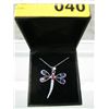 Image 1 : Sapphire & ruby sterling silver necklace