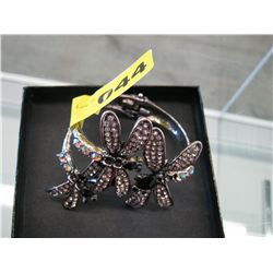 Dragonfly crystal bangle