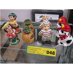 Four sets of collectible salt & pepper shakers
