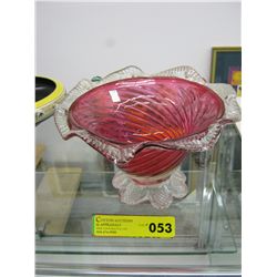 Footed Depression glass bowl