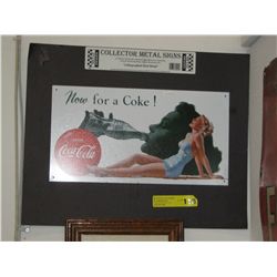 Coca Cola lithograph sheet metal advertising