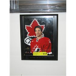Mounted picture of hockey player