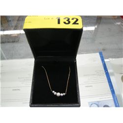 Pearl Necklace, 14 KT yellow gold