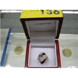 Peanut butter Jasper ring, teardrop-shaped jasper