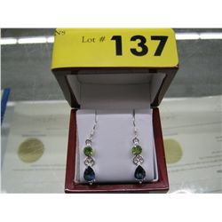 New earrings, London Blue topaz & Peridot
