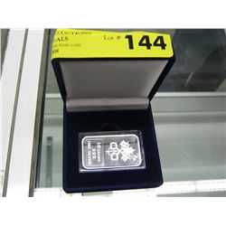 .999 solid silver coat of arms art bar with box