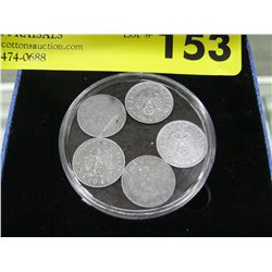 5x 1940's Nazi German Eagle & Swastika silver coin
