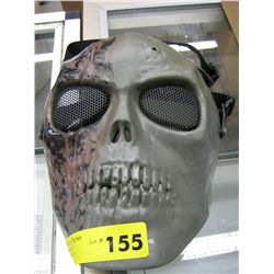 Green shooter's mask with steel mesh eyes