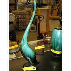 Blue Mountain pottery of a swan 18" tall