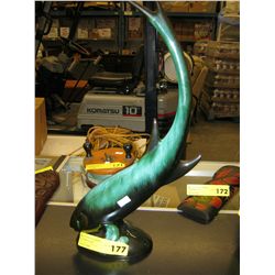 Blue Mountain pottery of a fish 18" tall