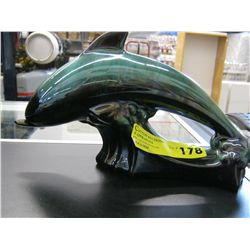 Blue Mountain pottery of a dolphin