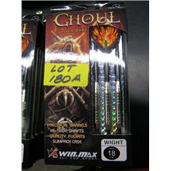 Three sets of Ghoul Silver darts-16 gram precision barrels, hi-tech shafts, quality flights