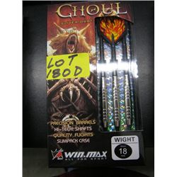 Three sets of Ghoul Silver darts-16 gram precision barrels, hi-tech shafts, quality flights