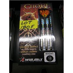 Three sets of Ghoul Silver darts-16 gram precision barrels, hi-tech shafts, quality flights