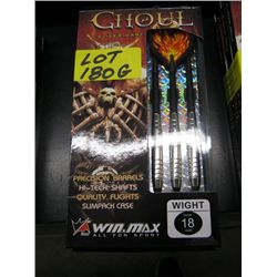 Three sets of Ghoul Silver darts-16 gram precision barrels, hi-tech shafts, quality flights