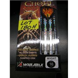Three sets of Ghoul Silver darts-16 gram precision barrels, hi-tech shafts, quality flights