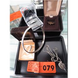 Five sterling silver jewelry pieces
