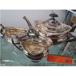 Vintage silver plate teapot, creamer and sugar