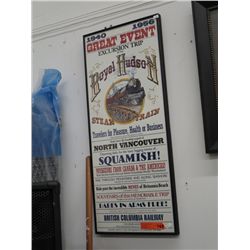 Framed train poster