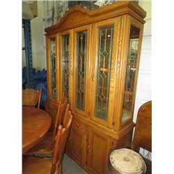 Four door china hutch with cupboard below