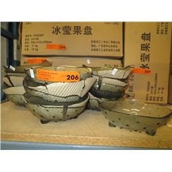 Case of green footed glass bowls