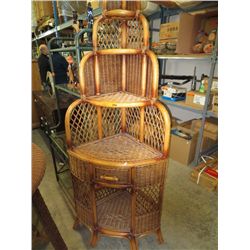 Rattan and wicker corner unit