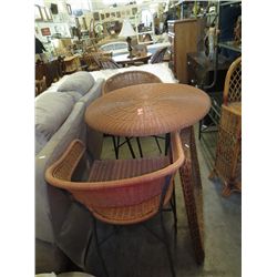Resin bar height table and two stools