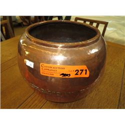 Hammered copper pot 11" dia, 9" tall