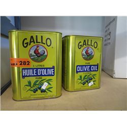 Six 3 liter tins of Gallo Olive oil