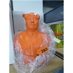 Orange "Chairman Mao" bust - 11" tall