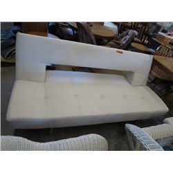 Modern white leather futon