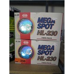Six, twin packs of mega spot headlights