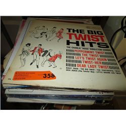 Stack of vintage record albums