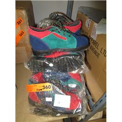 Twelve pairs of children's suede shoes