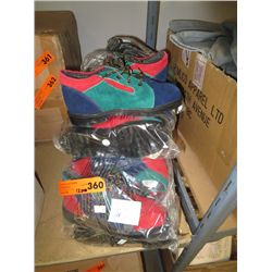 Twelve pairs of children's suede shoes