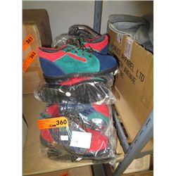 Twelve pairs of children's suede shoes