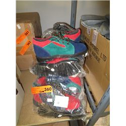 Twelve pairs of children's suede shoes