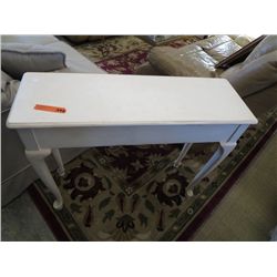White hall table 35" long 12" deep 29" tall