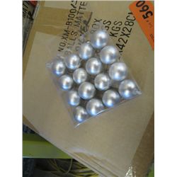 Case of packs of 25mm Matte SILVER Xmas balls