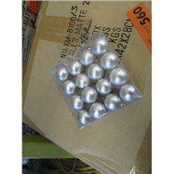 Case of packs of 25mm Matte SILVER Xmas balls