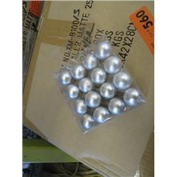 Case of packs of 25mm Matte SILVER Xmas balls