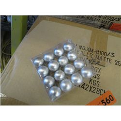 Case of packs of 25mm Matte SILVER Xmas balls