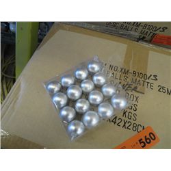Case of packs of 25mm Matte SILVER Xmas balls