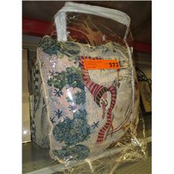Five Christmas themed throw cushions