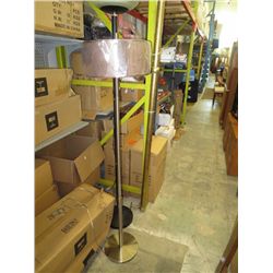 Floor lamp with brown drum shade