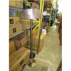 Floor lamp with brown drum shade
