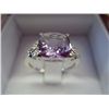 Image 2 : Sterling silver amethyst & diamond ring